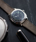 steel luxury dress watch Laurent Ferrier Galet Square Boreal Micro-rotor steel sector dial watch by independent watchmaker for sale online at A Collected Man London UK specialist of rare watches