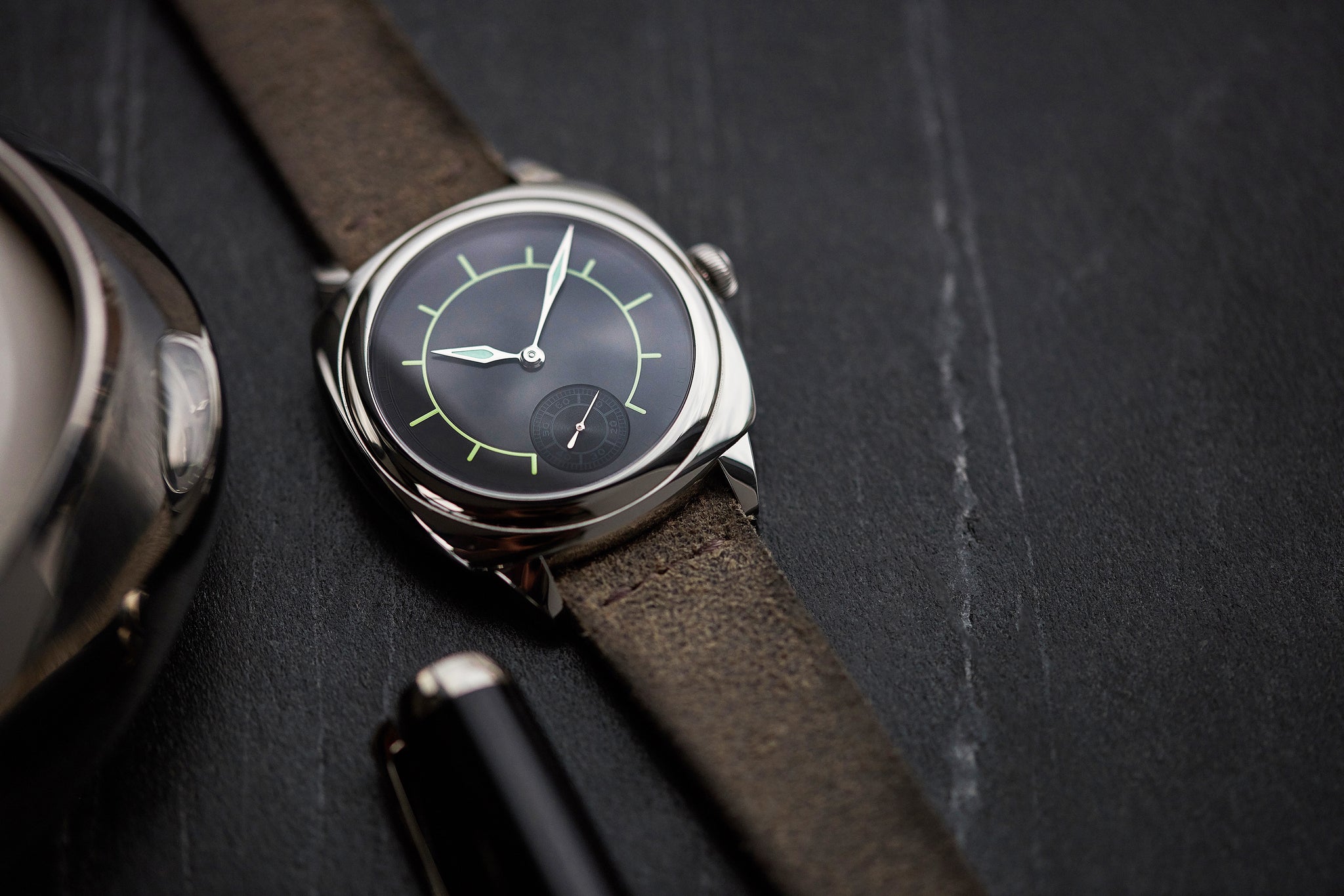 men's luxury dress watch independent watchmaker Laurent Ferrier Galet Square Boreal Micro-rotor steel sector dial watch by independent watchmaker for sale online at A Collected Man London UK specialist of rare watches