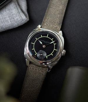 Laurent Ferrier Galet Square Boreal Micro-rotor steel sector dial watch by independent watchmaker for sale online at A Collected Man London UK specialist of rare watches