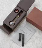 full set Laurent Ferrier Galet Square Boreal Micro-rotor steel sector dial watch by independent watchmaker for sale online at A Collected Man London UK specialist of rare watches