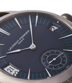 blue dial dress watch Laurent Ferrier Galet Traveller Micro-rotor blue dial pre-owned watch for sale online A Collected Man London UK specialist independent watchmakers
