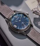 blue dial Laurent Ferrier Galet Traveller Micro-rotor pre-owned watch for sale online A Collected Man London UK specialist independent watchmakers