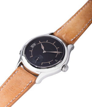 selling preowned Laurent Ferrier Galet Traveller Boreal steel dual-timezone black dial dress watch for sale online at A Collected Man London approved seller of pre-owned Laurent Ferrier independent watchmakers