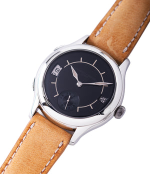 for sale preowned Laurent Ferrier Galet Traveller Boreal steel dual-timezone black dial dress watch for sale online at A Collected Man London approved seller of pre-owned Laurent Ferrier independent watchmakers