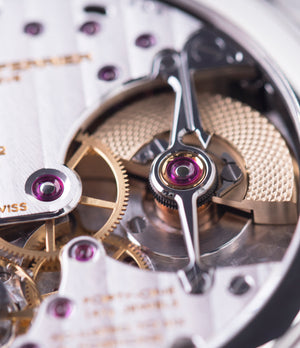 LF230 micro rotor Laurent Ferrier Galet Traveller Boreal steel dual-timezone black dial dress watch for sale online at A Collected Man London approved seller of pre-owned Laurent Ferrier independent watchmakers