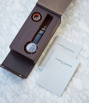 pre-owned full set Laurent Ferrier Galet Traveller Micro-rotor blue dial watch for sale online A Collected Man London UK specialist independent watchmakers
