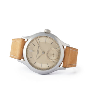 side-shot shop Laurent Ferrier Galet Micro-rotor special commission steel champagne dial dress luxury watch for sale online at A Collected Man London UK specialist of rare watches