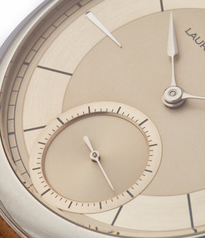 two-tone champagne dial Laurent Ferrier Galet Micro-rotor special commission steel dress luxury watch for sale online at A Collected Man London UK specialist of rare watches