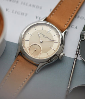 special commission Laurent Ferrier Galet Micro-rotor steel champagne dial dress luxury watch for sale online at A Collected Man London UK specialist of rare watches