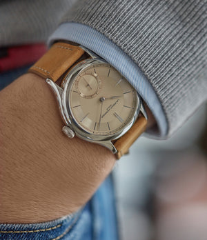 rare Laurent Ferrier Galet Micro-rotor special commission steel champagne dial dress luxury watch for sale online at A Collected Man London UK specialist of rare watches