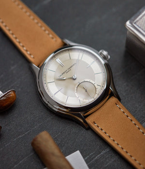 steel Laurent Ferrier Galet Micro-rotor special commission champagne dial dress luxury watch for sale online at A Collected Man London UK specialist of rare watches