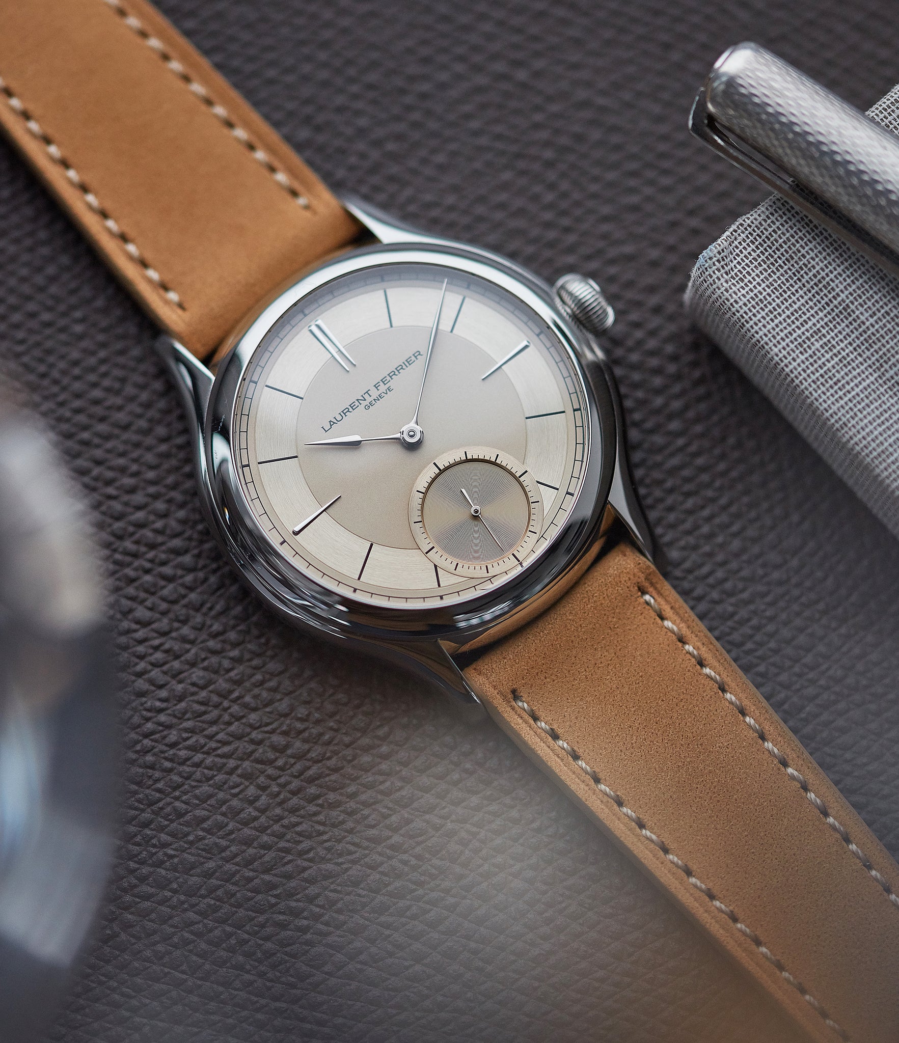 selling Laurent Ferrier Galet Micro-rotor special commission steel champagne dial dress luxury watch for sale online at A Collected Man London UK specialist of rare watches