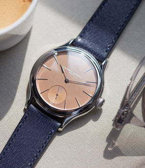 men's luxury rare wristwatch Laurent Ferrier Galet Micro-rotor FBN 229.01 salmon dial rare watch for sale online at A Collected Man London approved re-seller of independent watchmakers