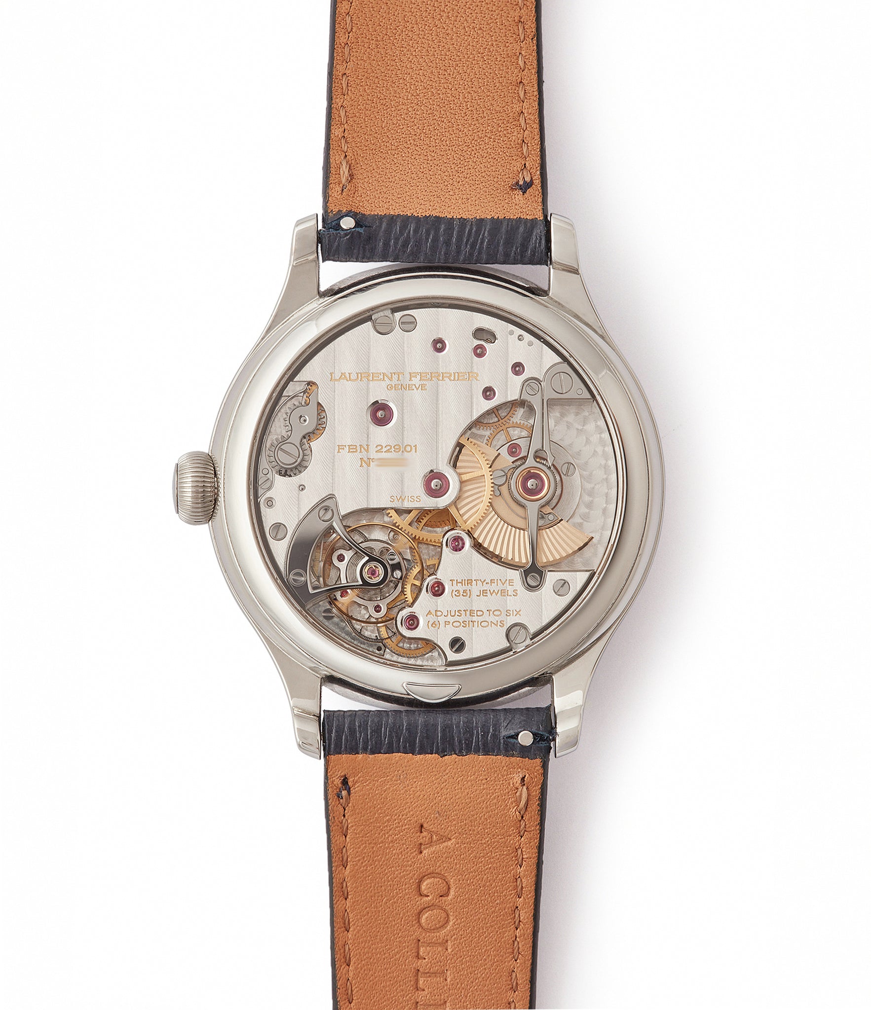 in-house movement Laurent Ferrier Galet Micro-rotor FBN 229.01 salmon dial rare watch for sale online at A Collected Man London approved re-seller of independent watchmakers