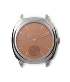 Galet Square Micro-rotor | Brushed Salmon Dial | Steel