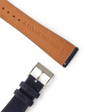 Buy Lisbon Molequin watch strap indigo blue nubuck leather quick-release springbars buckle handcrafted European-made for sale online at A Collected Man London