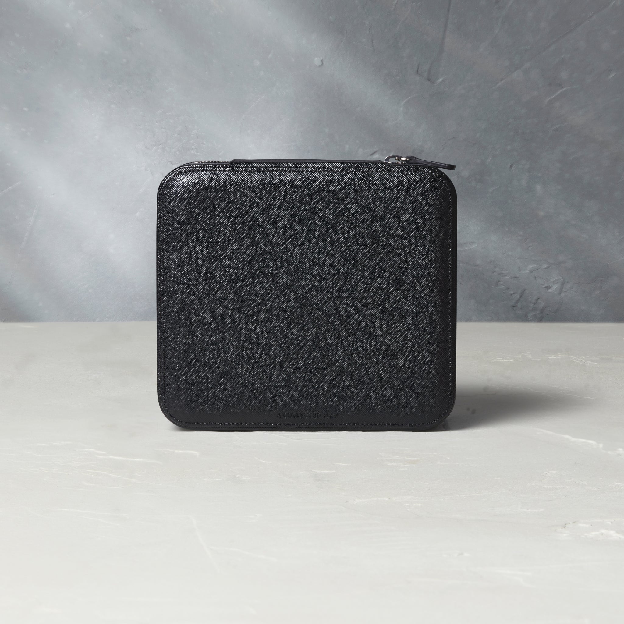 London, six-watch box with compartment, black, saffiano leather | Buy at A Collected Man | Available Worldwide