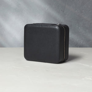 London, six-watch box with compartment, black, saffiano leather | Buy at A Collected Man | Available Worldwide