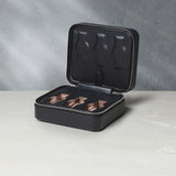 London, six-watch box with compartment, black, saffiano leather | Buy at A Collected Man | Available Worldwide