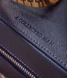 London, six-watch box with compartment, midnight blue, saffiano leather | Buy at A Collected Man London