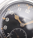 black unrestored dial Longines WWW MoD British military vintage watch F6870 for sale online at A Collected Man London vintage watches specialist 