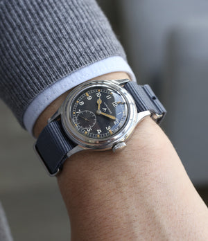 on the wrist Longines WWW MoD British military vintage watch F6870 for sale online at A Collected Man London vintage watches specialist 
