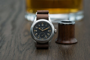 Longines W.W.W. Dirty Dozen British military MoD steel chronometer-graded watch for sale online at A Collected Man London vintage military watch specialist