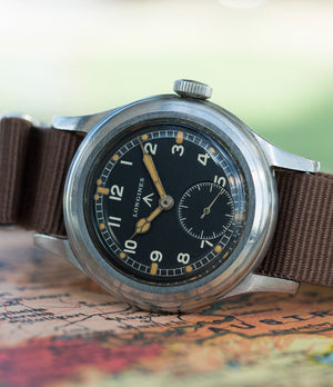 for sale Longines W.W.W. Dirty Dozen British military MoD steel chronometer-graded watch for sale online at A Collected Man London vintage military watch specialist