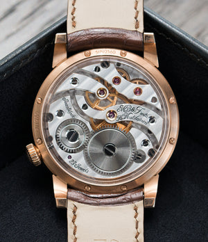 manual-winding MB&F Voutilainen Legacy Machine LM101 rose gold preowned luxury dress watch for sale online at a Collected Man London approved seller of independent watchmakers