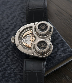 buying MB&F Sidewinder Horological Machine HM3 white gold watch by independent watchmaker Max Busser Wiederrecht for sale online at A Collected Man London UK specialist of rare watches