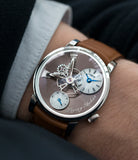 Hodinkee wristwatch MB&F LM101 Limited Edition steel watch online at A Collected Man London recommended retailer of independent watchmakers