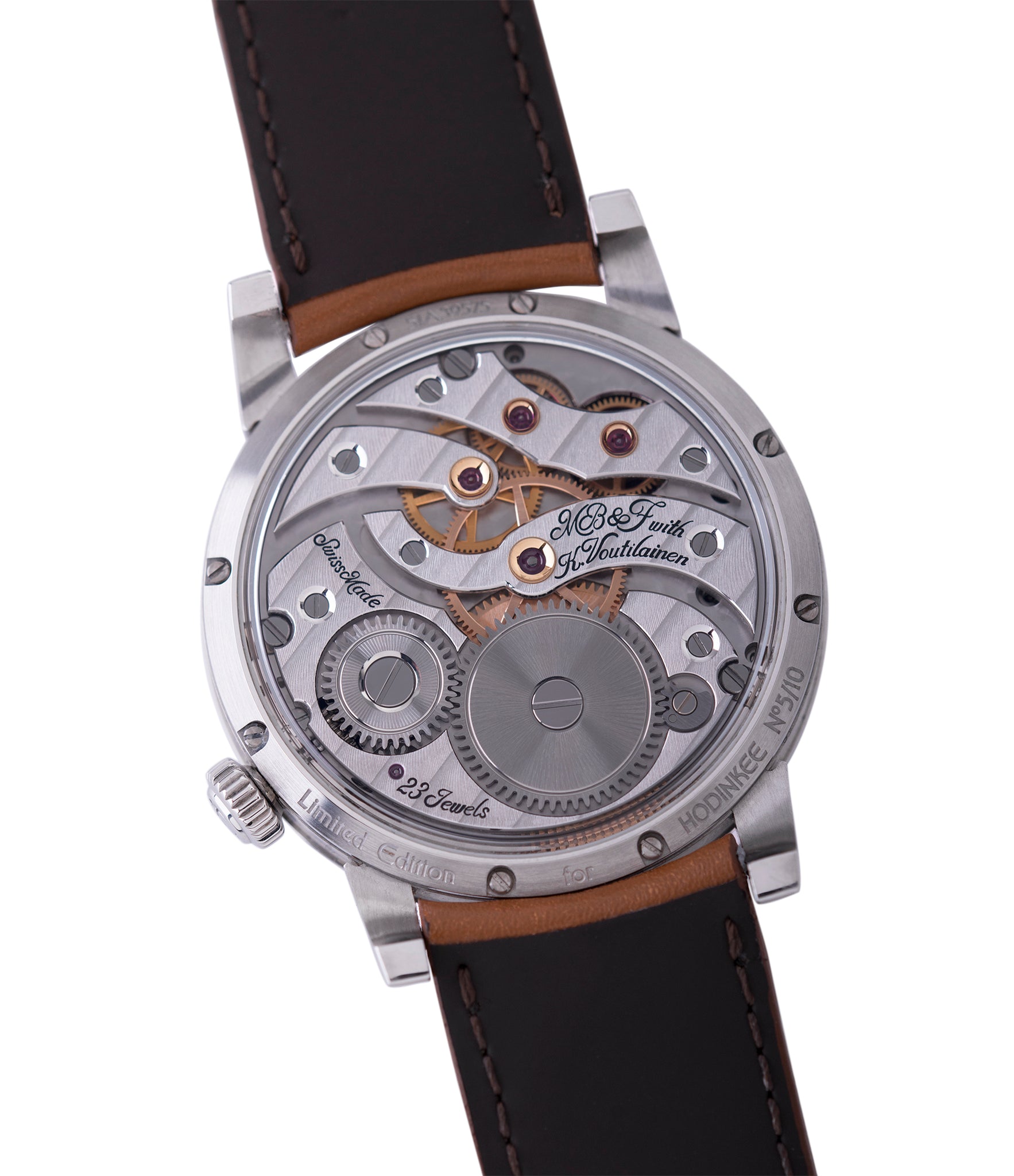 manual-winding MB&F LM101 Limited Edition for Hodinkee steel watch online at A Collected Man London recommended retailer of independent watchmakers
