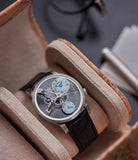 preowned MB&F Kari Voutilainen Legacy Machine LM101 grey dial time-only independent watchmaker for sale online A Collected Man London