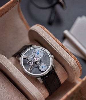 preowned MB&F Kari Voutilainen Legacy Machine LM101 grey dial time-only independent watchmaker for sale online A Collected Man London