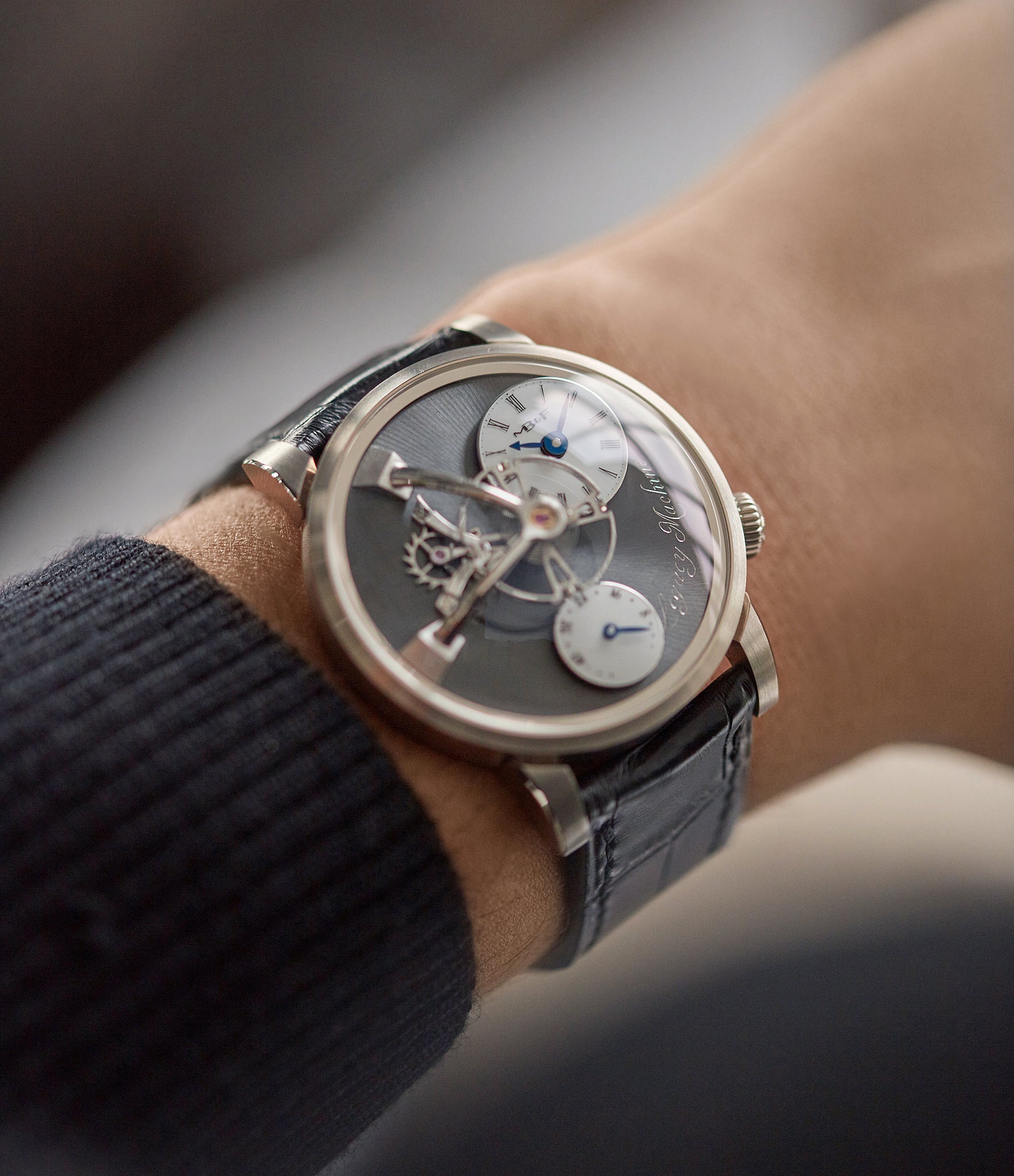 MB&F Kari Voutilainen Legacy Machine LM101 grey dial time-only independent watchmaker for sale online A Collected Man London