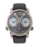 buy MB&F Legacy Machine LM1 white gold preowned dual time-zone watch for sale online at A Collected Man London UK specialist of rare independent watchmakers