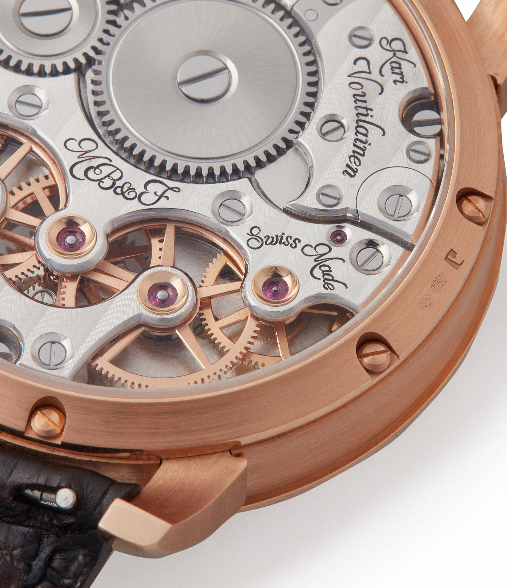 Max Busser Kari Voutilainen Mojon watch movement MB&F Legacy Machine LM2 rose gold preowned double flying balance watch