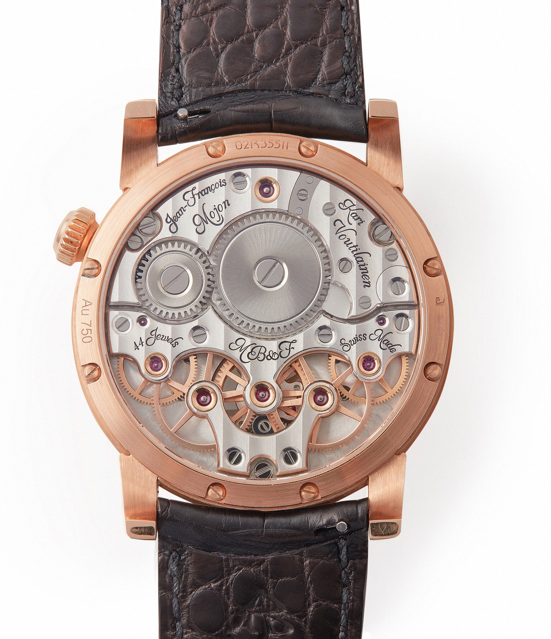 movement Max Busser Voutilainen Mojon MB&F Legacy Machine LM2 rose gold preowned double flying balance watch
