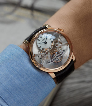 independent watchmaker MB&F Legacy Machine LM2 rose gold double flying balance watch by Max Busser for sale online at A Collected Man London