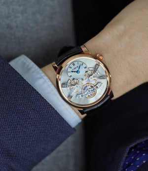 wristwatch MB&F Voutilainen Mojon Legacy Machine LM2 rose gold double flying balance watch by independent watchmaker Max Busser for sale online at A Collected Man London