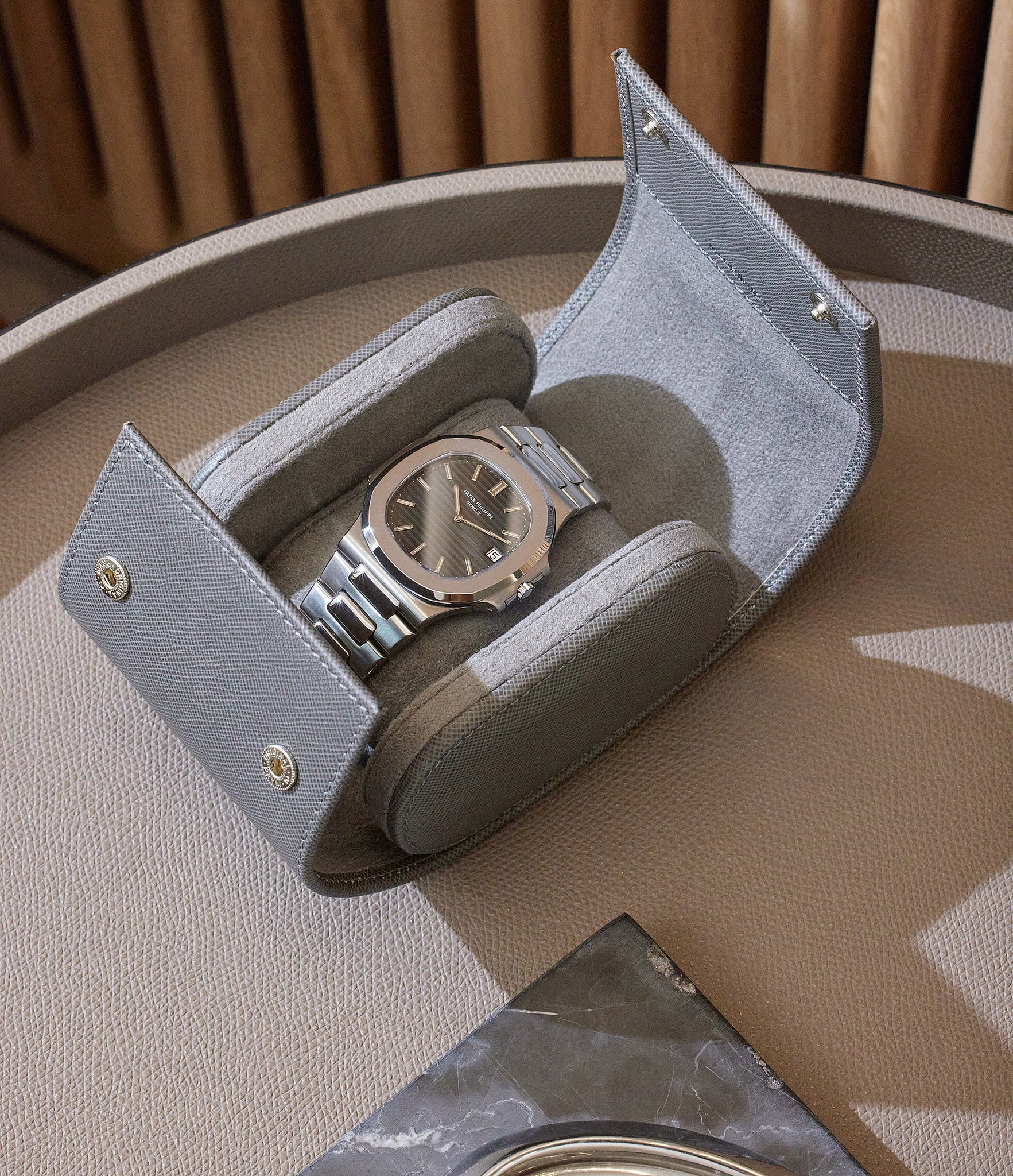 Watch Case | Buy Milano one-watchroll lavagrey saffianoleather A Collected Man | Available World Wide
