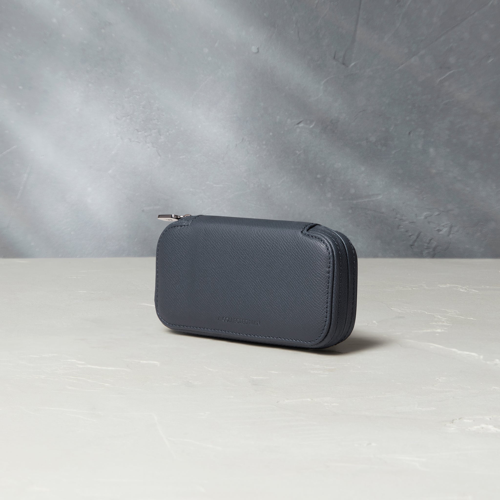 Watch Case | Monaco, two-watch pouch, midnight blue, grained leather | A Collected Man | Available World Wide