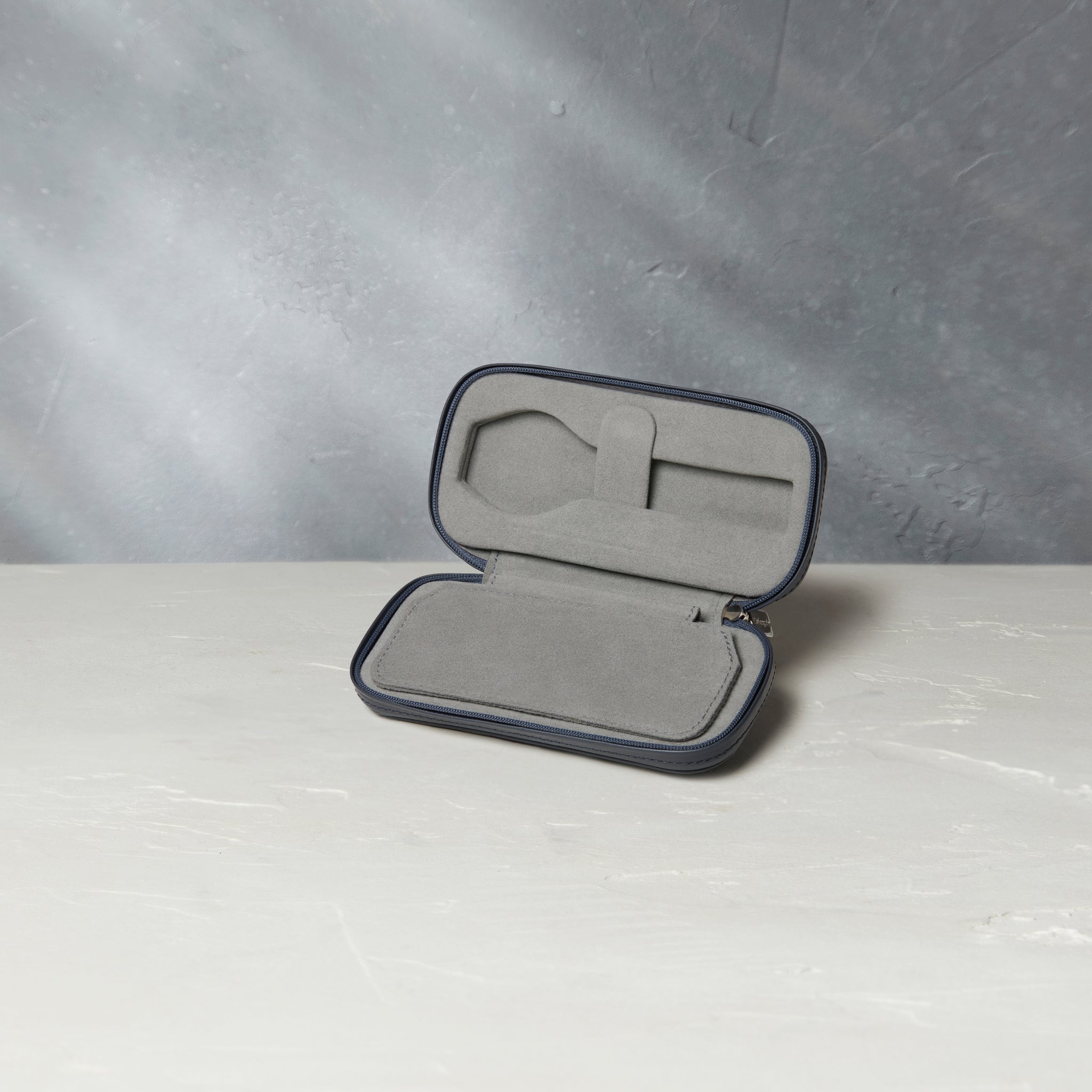 Watch Case | Monaco, two-watch pouch, midnight blue, grained leather | A Collected Man | Available World Wide