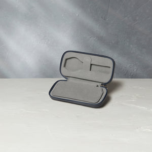 Watch Case | Monaco, two-watch pouch, midnight blue, grained leather | A Collected Man | Available World Wide