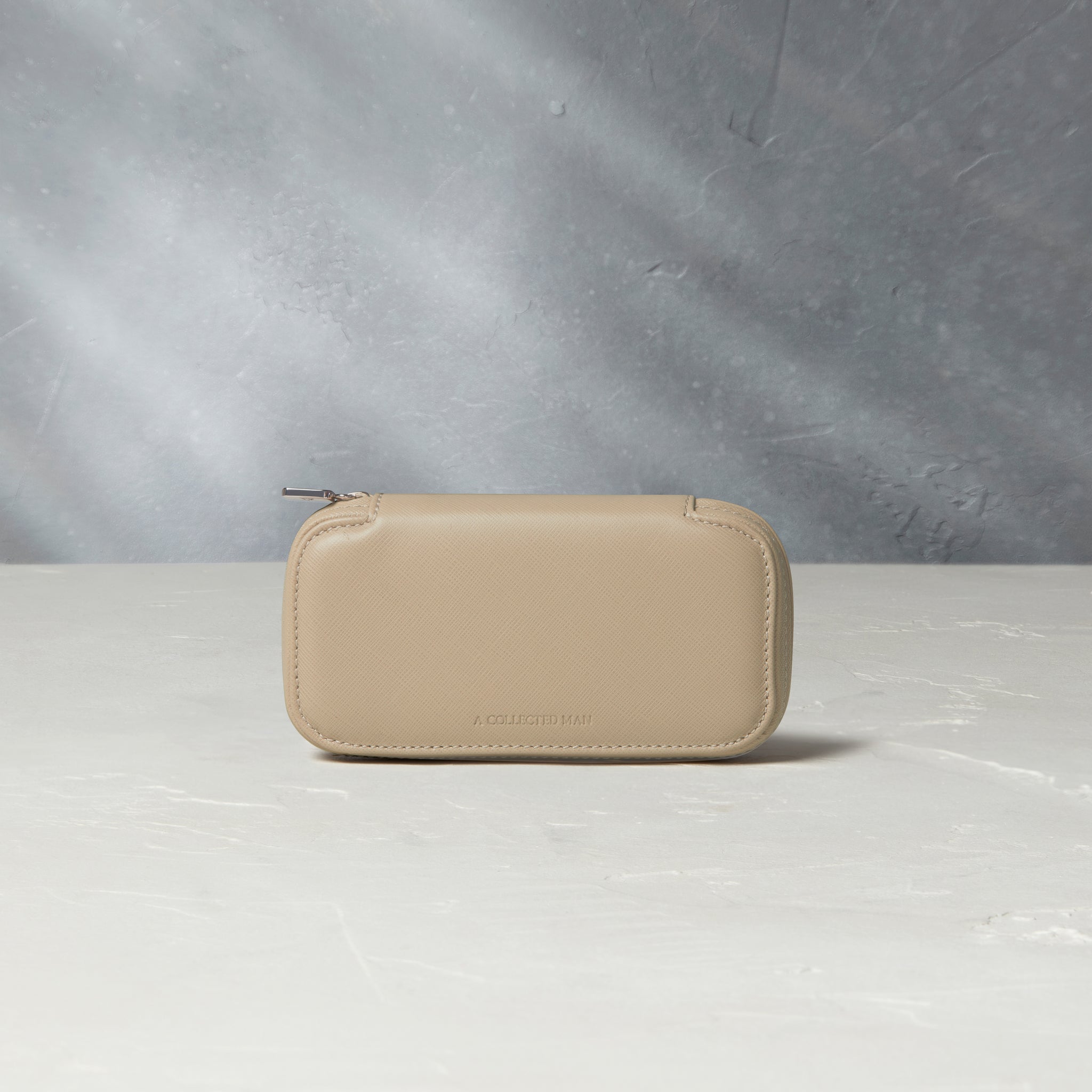 Watch Case | Monaco, two-watch pouch, linen, saffiano leather | Buy at A Collected Man | Available World Wide
