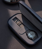 Monaco, two-watch pouch, midnight blue, grained leather | A Collected Man