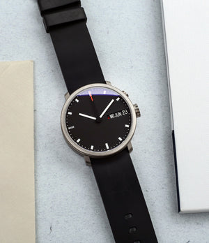 buy rare MIH titanium watch with black dial annual calendar for sale online at WATCH XCHANGE LONDON