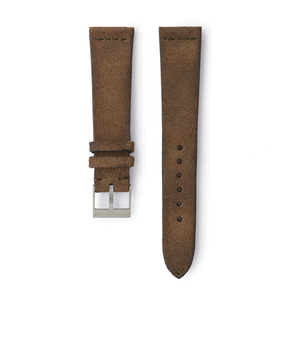 Buy rugged suede quality watch strap in safari khaki brown from A Collected Man London, in short or regular lengths. We are proud to offer these hand-crafted watch straps, thoughtfully made in Europe, to suit your watch. Available to order online for worldwide delivery.