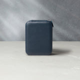 New York, four-watch box with compartment, midnight blue, saffiano leather | Buy at A Collected Man London