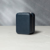 New York, four-watch box with compartment, midnight blue, saffiano leather | Buy at A Collected Man London